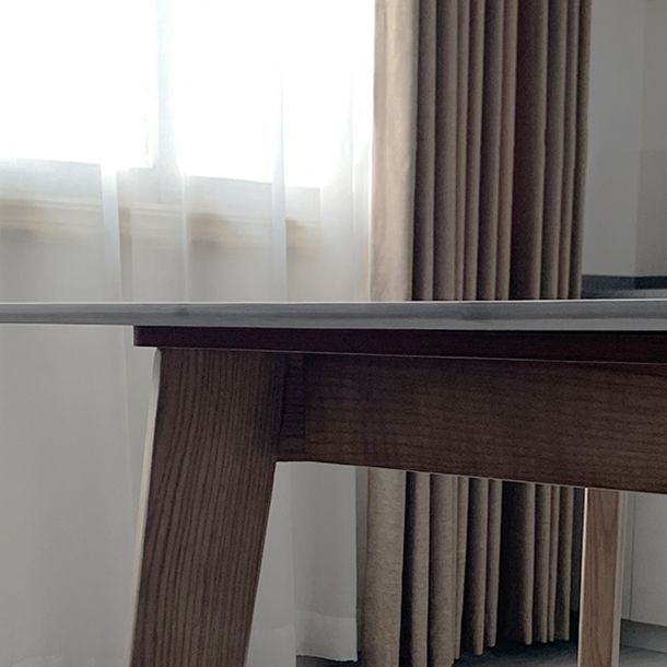 Rectangle 4 Legs Minimalist Table Three-Color Fixed Table of Sintered Stone