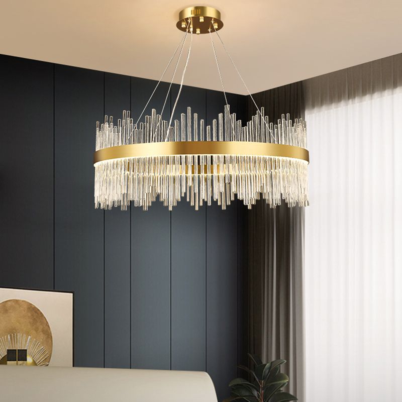 Crystal Hanging Lamp Fixture Modern Style Pendant Lamp for Living Room