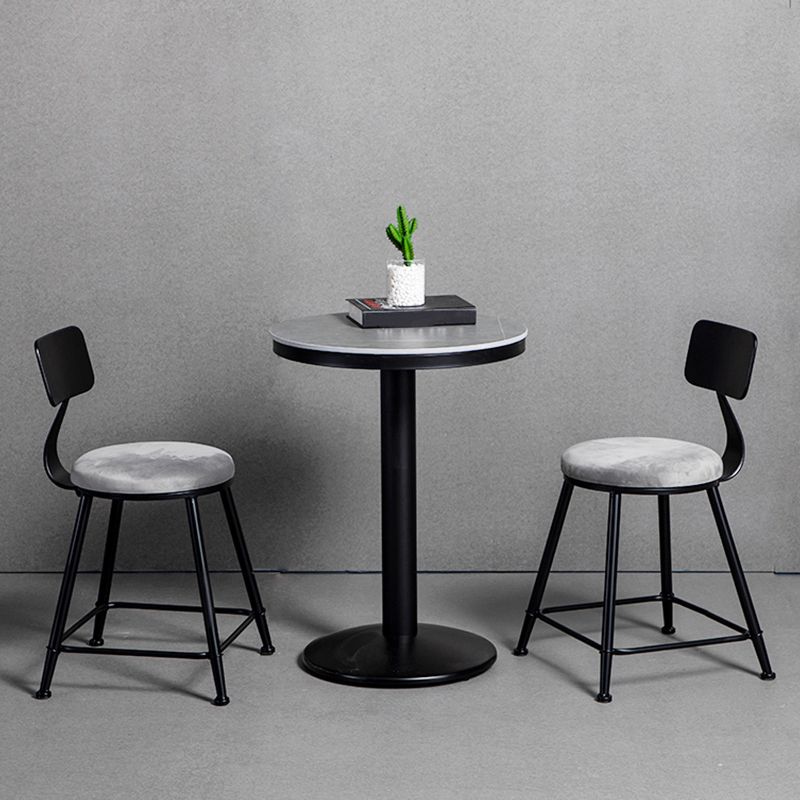 Industrial 1/2/3 Pieces Round Bar Table Set Sintered Stone Bistro Set for Home Use
