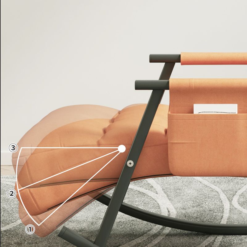 Faux Leather Rocking Chair Modern Style Rocker Chair with Storage