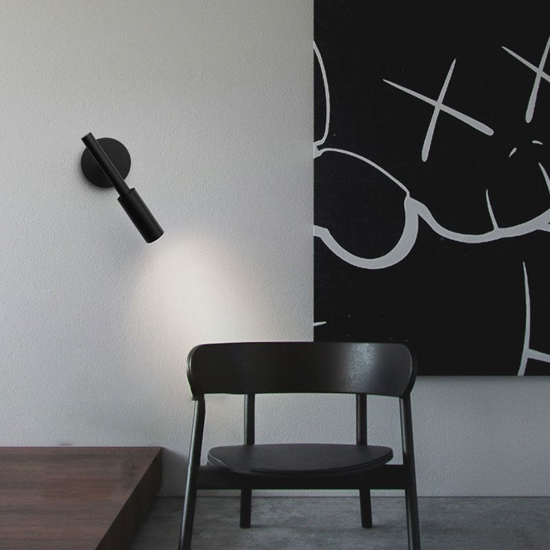 Half Cylinder Shape Reading Wall Lighting Modern Style Metal 1-Light Wall Mounted