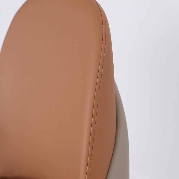 Modern Simple Side Chair Faux Leather Kitchen Dining Chairs with Wooden Base