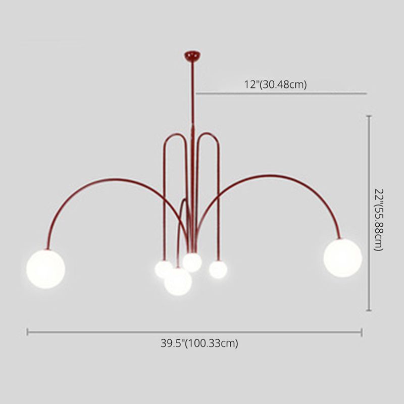 Creatividad posmoderna lámpara de techo de perlas vidrio crema de vidrio colgante con cordón colgante para sala de estar