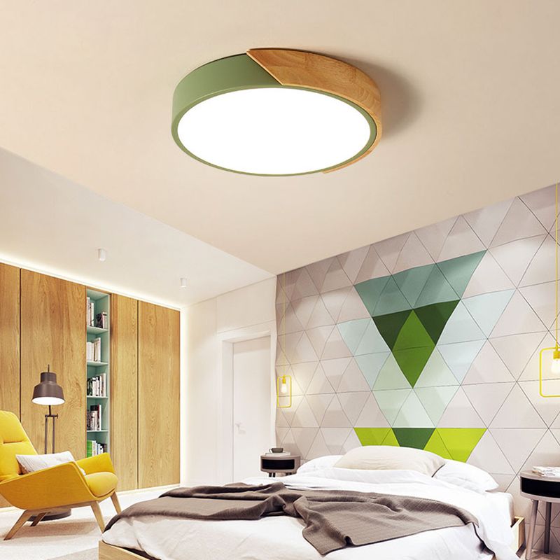 Soporte de vaciado de LED acrílico circular en estilo conciso moderno de hierro forjado de hierro forjado para espacios interiores