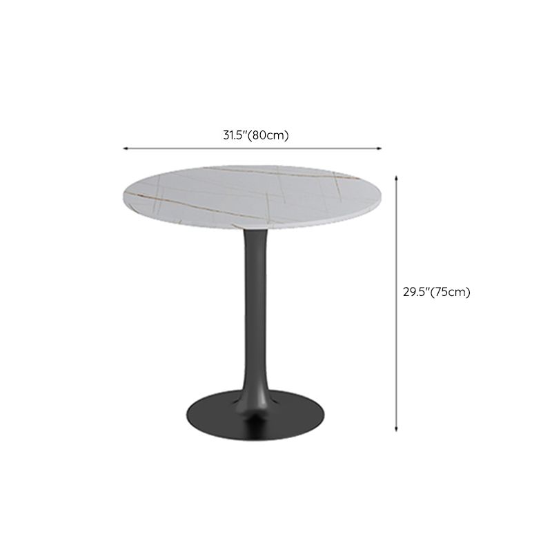 White Stone Round Dining Table Set 1/3/4/5 Pcs Modern Dinette Set