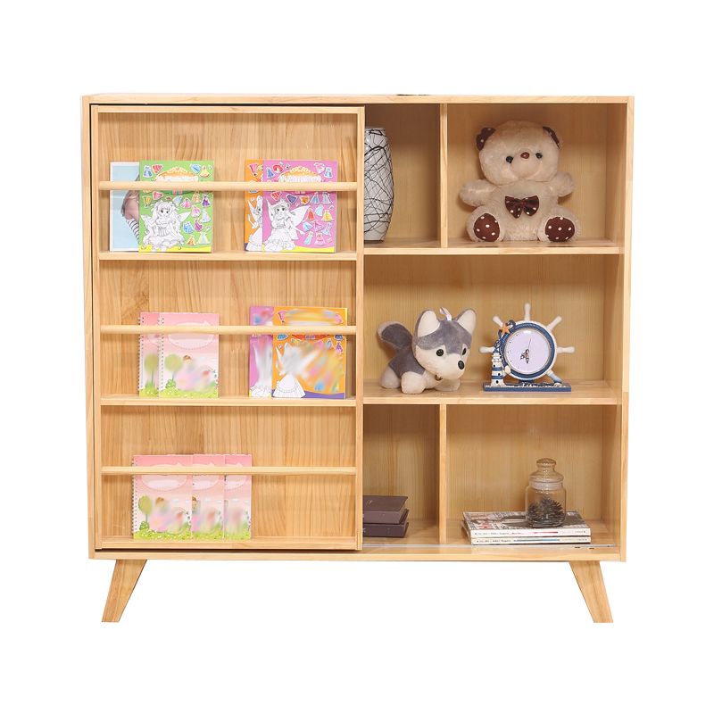 Scandinavian Closed Back Bookshelf Freestanding Book Shelf with 1 Door