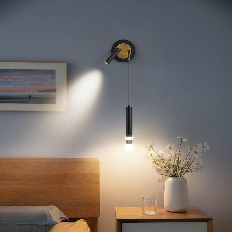 Metal Cylinder Wall Sconce Lighting Modern Style Multi Lights Wall Mounted Reading Lights