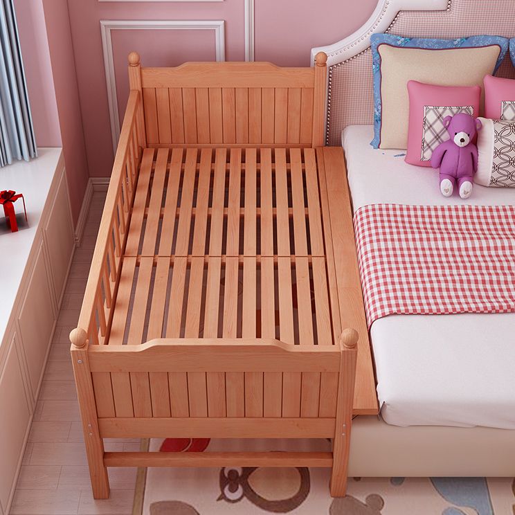 Washed Natural Nursery Crib Solid Wood Contemporary with Guardrail