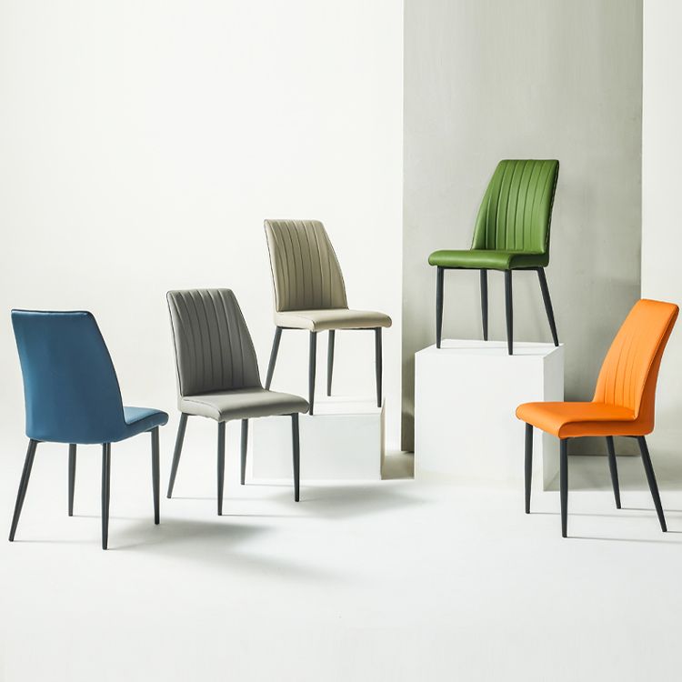 Chaise d'appoint de salle à manger rembourrée de style contemporain, sans accoudoirs, à dossier solide, pour usage domestique