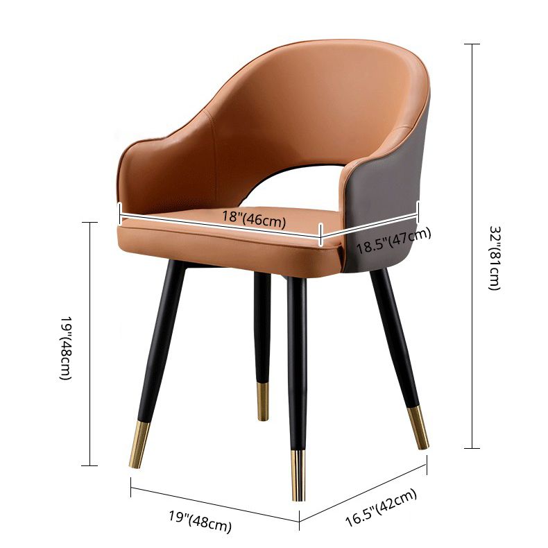Sillones de comedor de metal Glam, respaldo abierto, silla lateral de comedor para uso doméstico