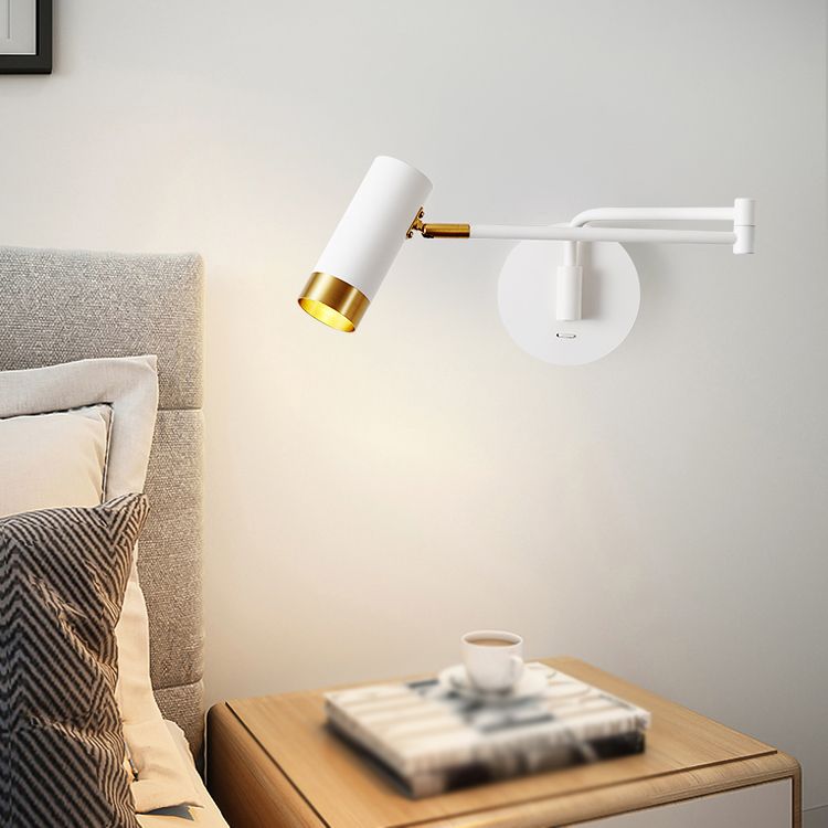 Modern Creative Single Wall Lamp Electroplate Iron Extendable Wall Light for Interior Spaces