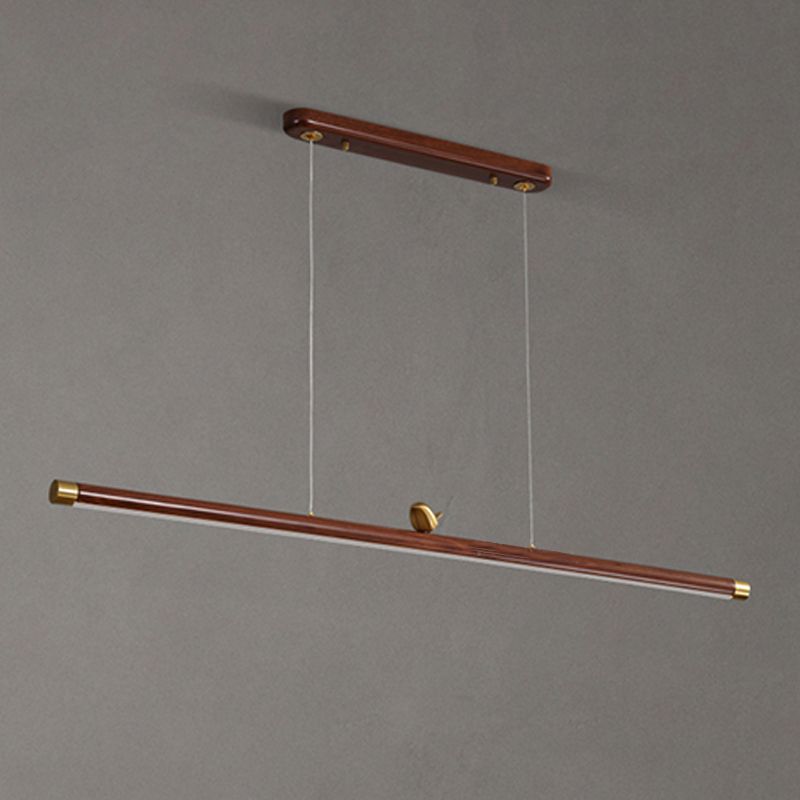 Modern Pendant Lighting Island Spherical Hanging Island Light Wood 1-Light