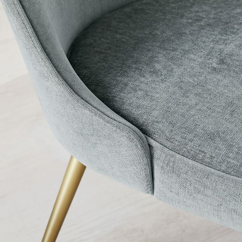 Gold Iron Legs Dining Chairs Glam Upholstered Low Back Side Chair