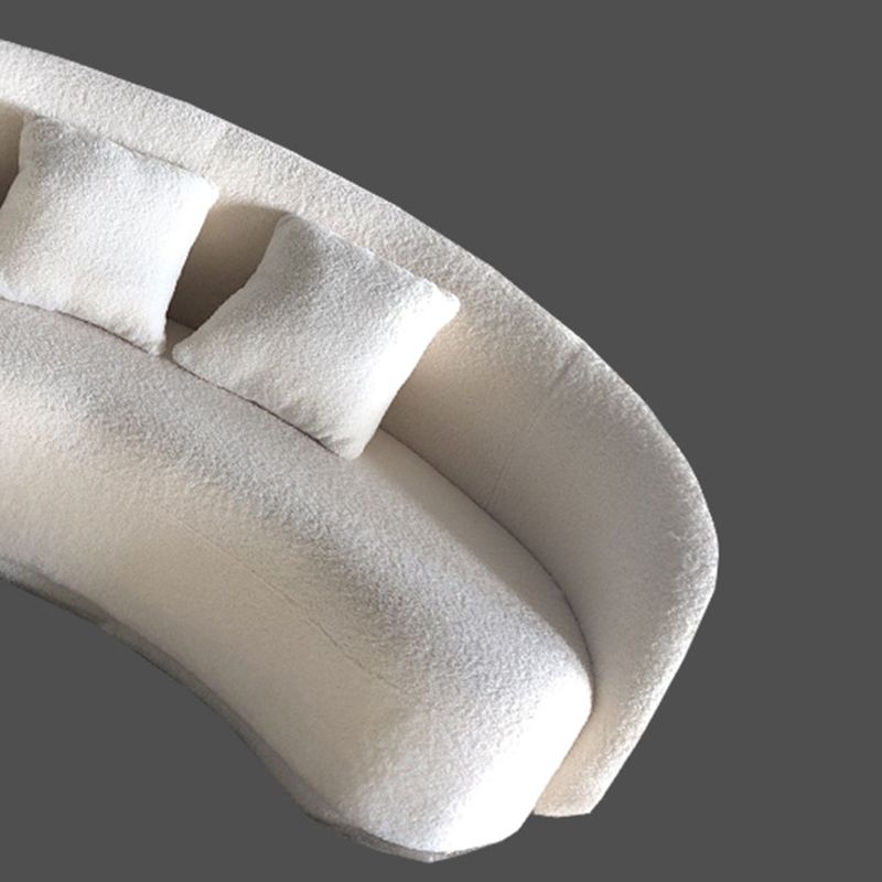 Contemporary Sloped Arm Curved Sofa Tight Back Fabric Settee