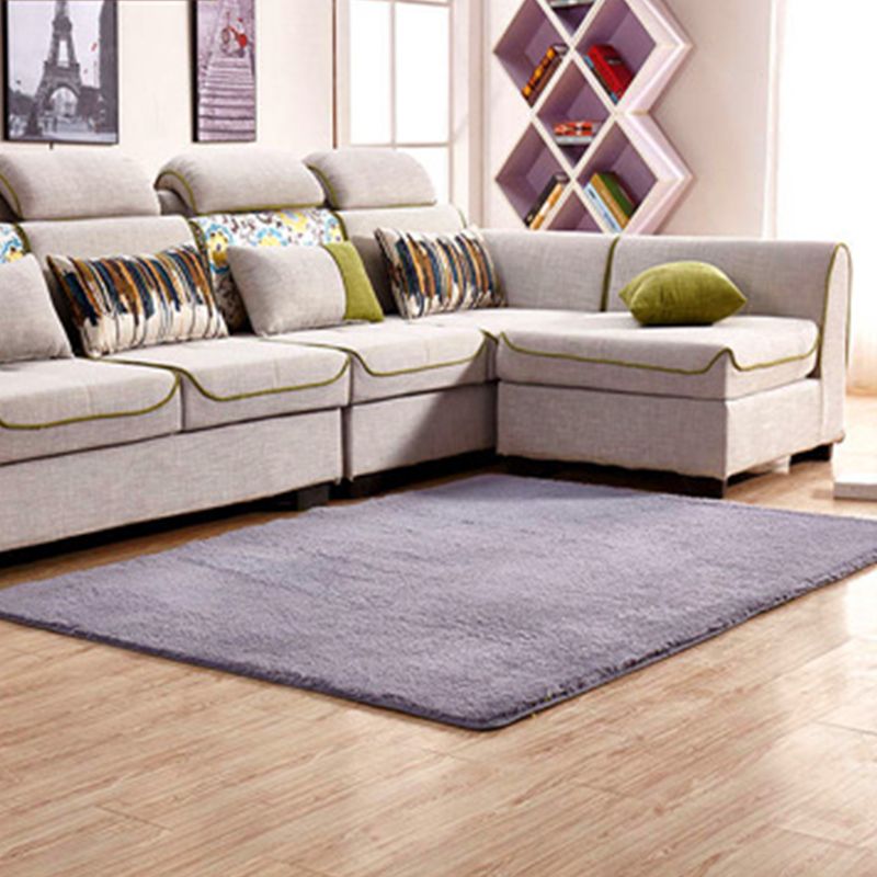 Simple Multi Color Plain Rug Cotton Comfort Area Carpet Non-Slip Backing Pet Friendly Rug for Bedroom