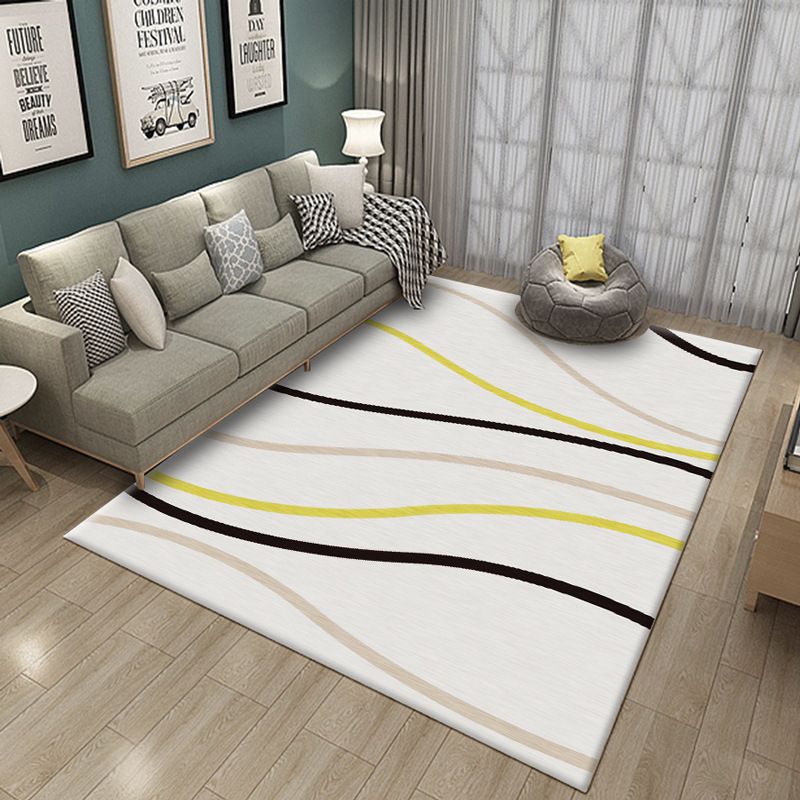 Modern Abstract Watercolor Rug Multi-Color Synthetics Rug Washable Anti-Slip Stain Resistant Area Carpet for Home