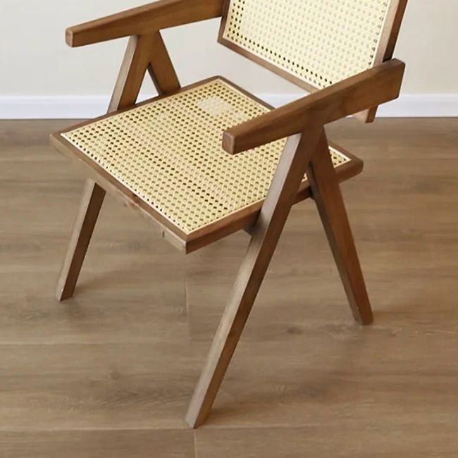 Fauteuil de salle à manger en bois traditionnel, chaises de salle à manger en osier pour usage domestique