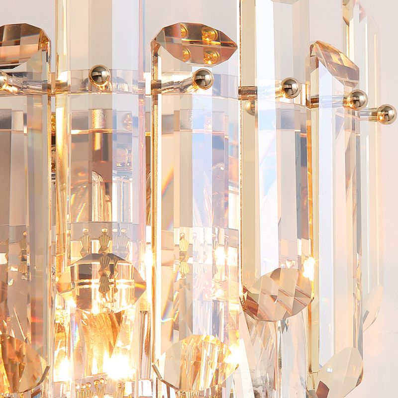 Modern Style Tiered Wall Light Crystal 2 Lights Sconces for Bedroom