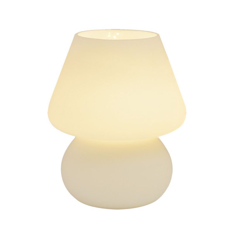 5.9" Wide Mushroom Shaped Mini Table Lamp Modern Style Glass Nightstand Light for Bedroom