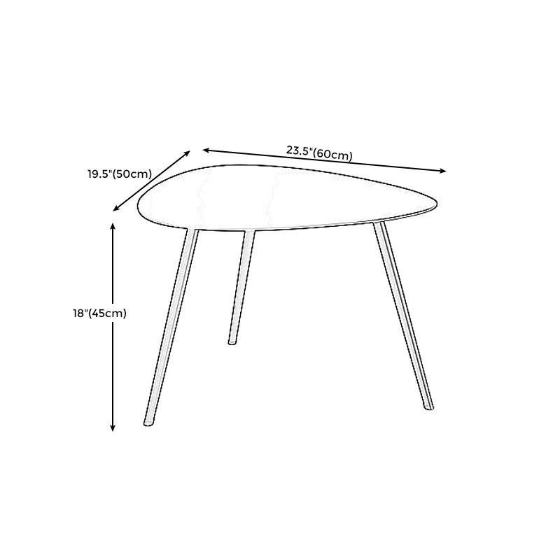 3 Legs Base Metal Black/white Base White/black Free Shape Coffee Table