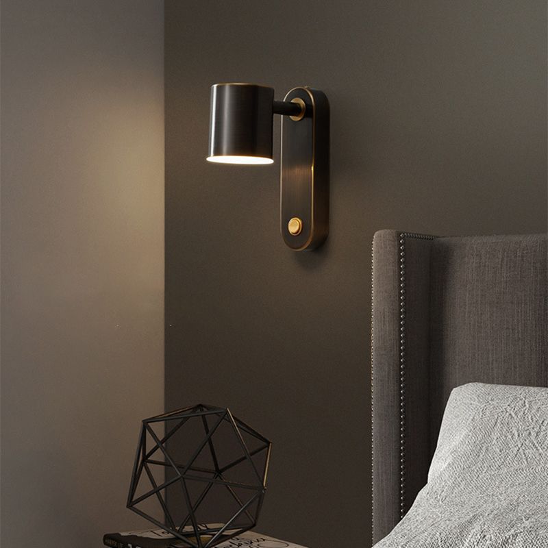 1-Light Adjustable Wall Light Modern Metal Wall Lights in Black