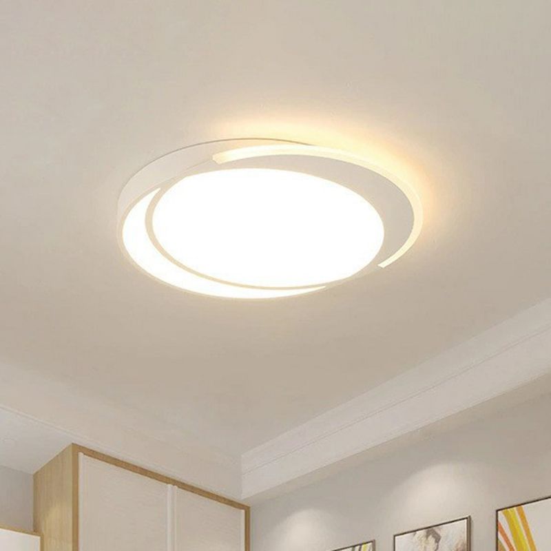 Plafonnier encastré ultra-mince luminaire contemporain en acrylique pour salon LED en blanc
