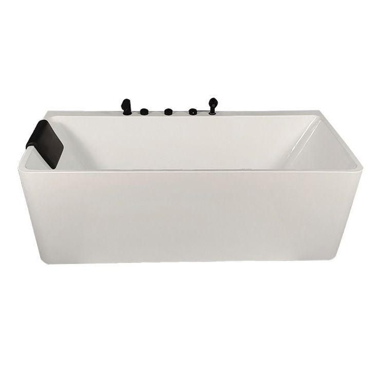 Back to Wall Soaking Bathtub Antique Finish Rectangular Modern Tub (Board not Included)