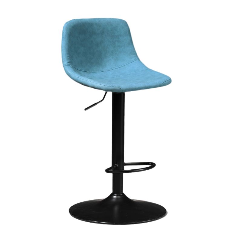 Contemporary Liftable Bar-stool Low Back Bar Stool with Metal Legs