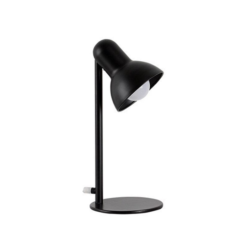 Lámpara de escritorio de tono de cúpula negro/negro loft metal elegante 1 bombilla mini iluminación de escritorio de pie