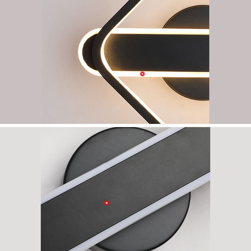 Square Aluminum Simplicity LED Wall Lamp 9.5" H Geometric Lines Acrylic Sconce Lighting Fixture for Bedroom