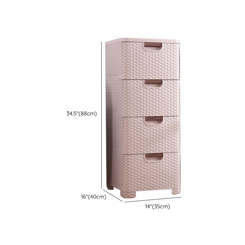 Plastic Beige Non-Hanging Armoire Modern Storage Cabinet for Bedroom