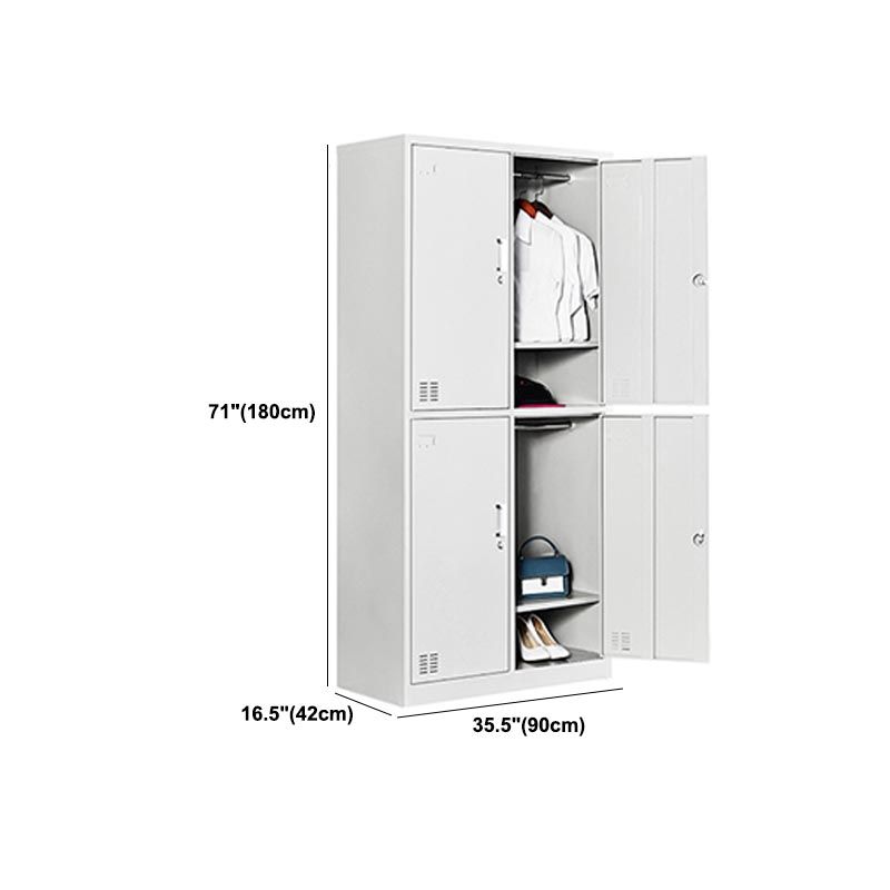 Grey Wardrobe Armoire Metal Contemporary Wardrobe Cabinet for Home