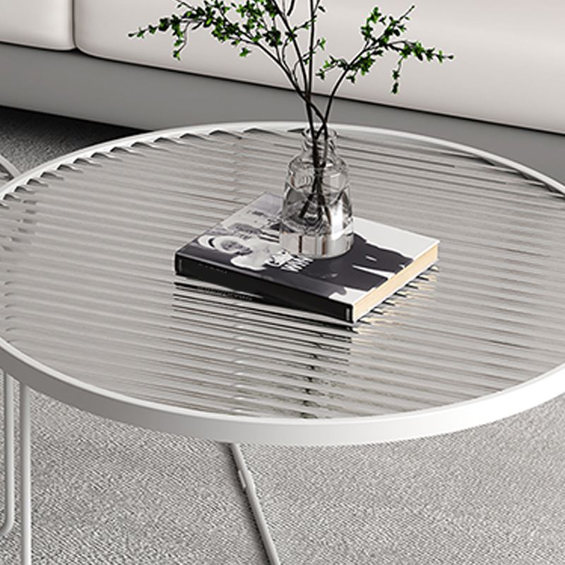 Trestle 2 Nesting Coffee Table Modern Tempered Glass 18'' Coffee Table Set