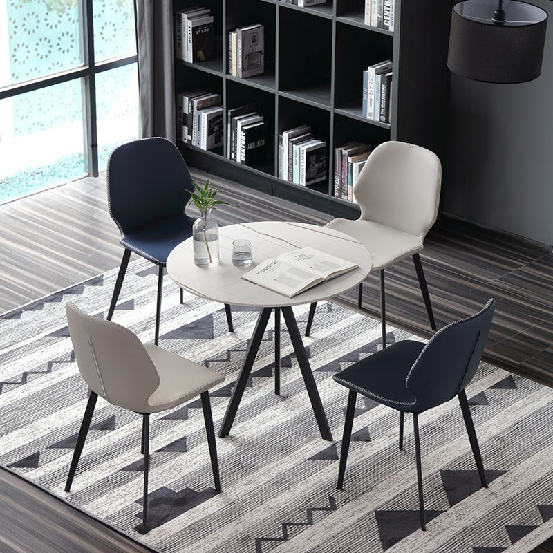 Moderne stijl eettafel van gesinterd steen, ronde eettafel met voetstuk