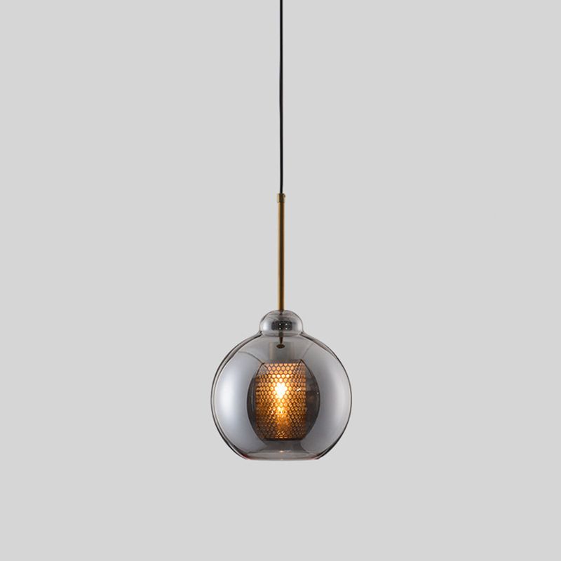 1 lichte bol lichtkit retro industrieel glas hangend licht met hangend snoer voor restaurant