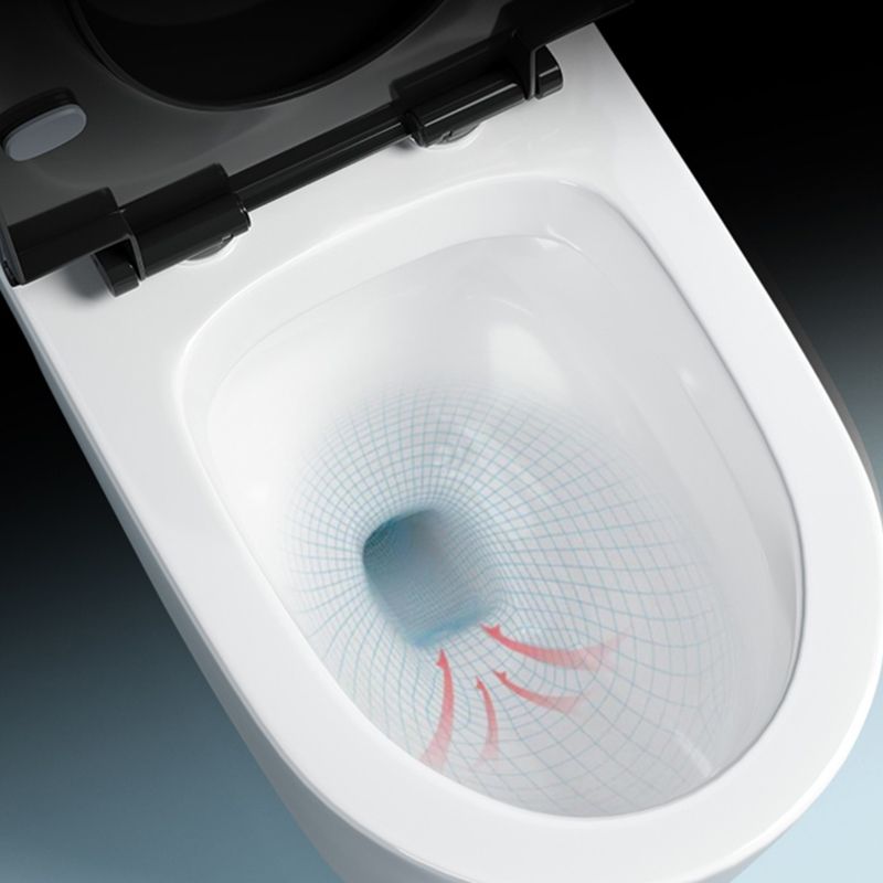 Contemporary Ceramic Toilet Bowl Floor Mounted Urine Toilet with Seat for Washroom