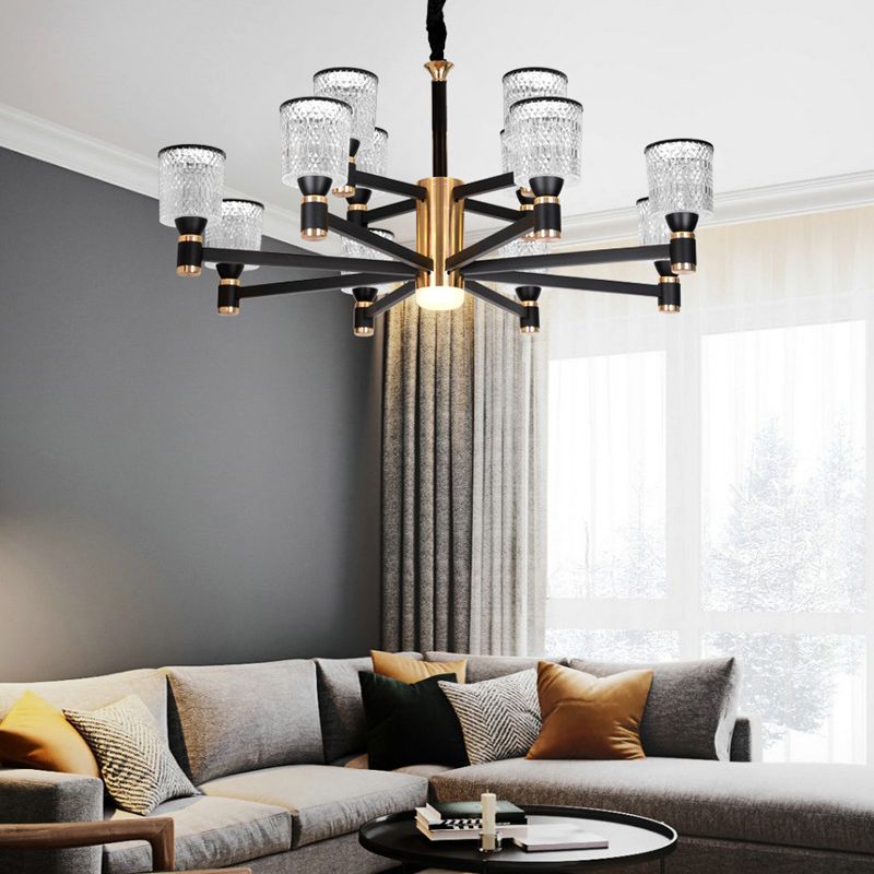 Postmodern Simplicity Cylinder Ceiling Chandelier Acrylic Hanging Light for Living Room