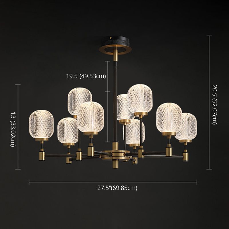 Lampadella ovale in vetro ovale trasparente per la sala da pranzo della sala da pranzo