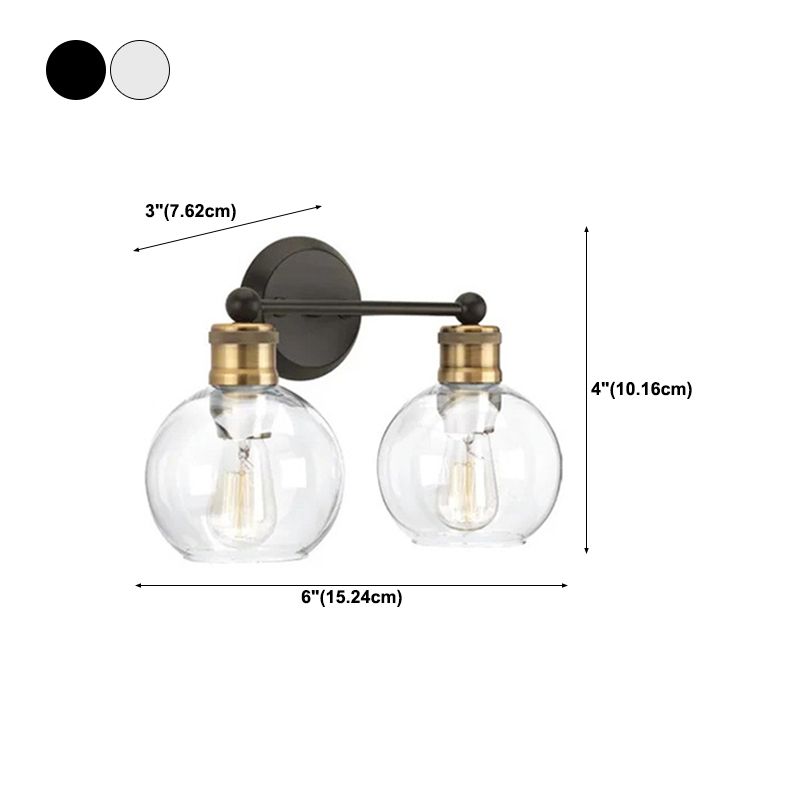 Glass Shaded Bath Vanity Lighting Industrial Black/white Light for Bathroom