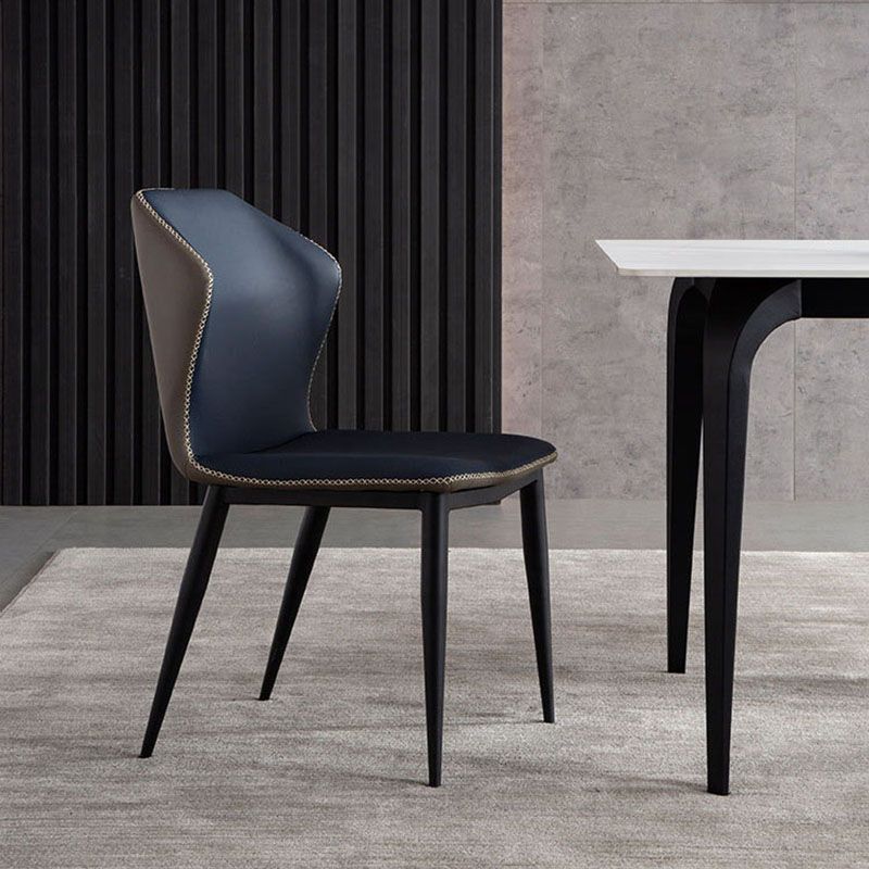 Sillas de comedor industriales de piel sintética, silla Wingback Parsons para cocina