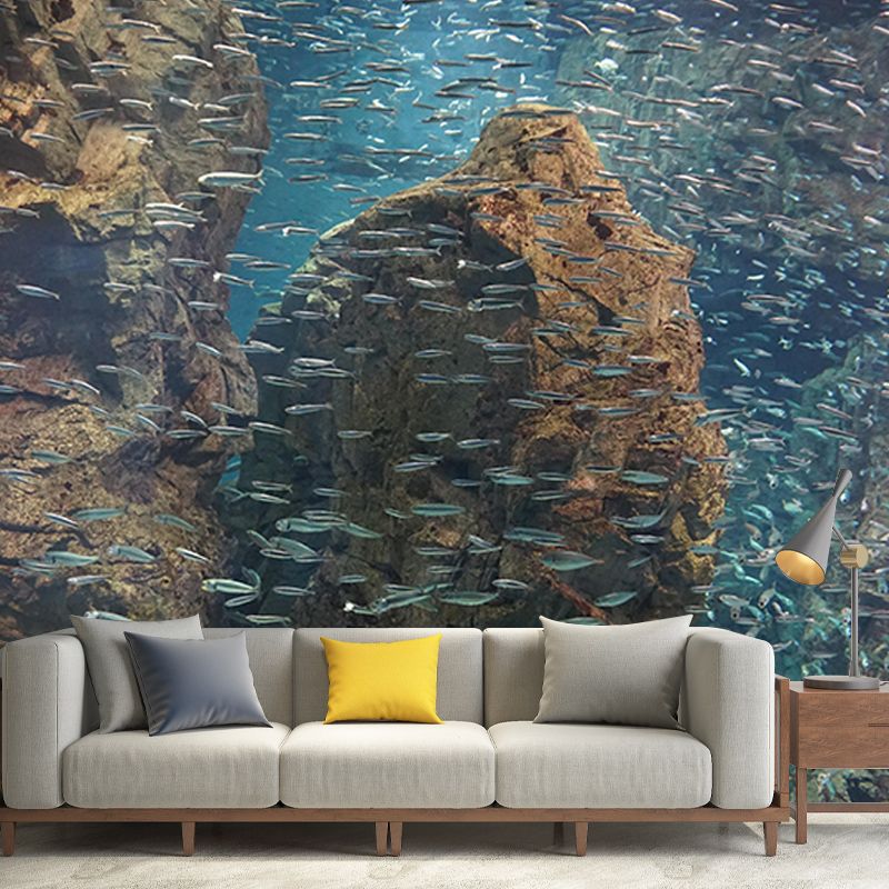 Eco-friendly Seabed Murals Photography Mildew Resistant Wall Murals for Bathroom