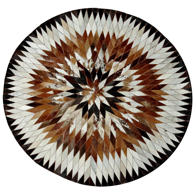 Scandinavian Living Room Rug Multi-Color Geometric Printed Indoor Rug Cowhide Non-Slip Pet Friendly Area Carpet