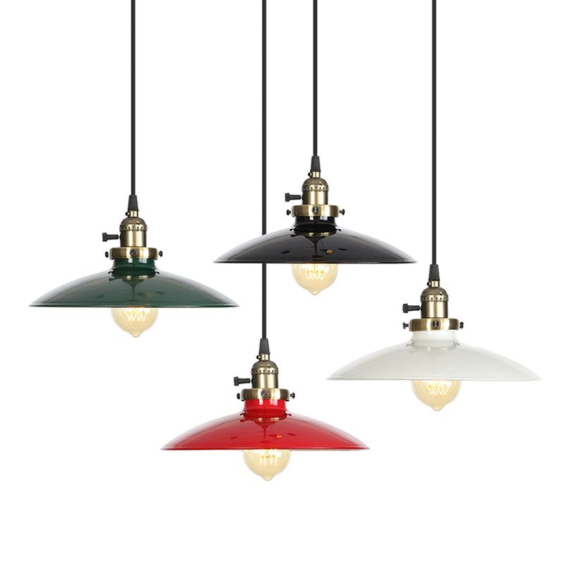 Loft Style Pendant Light Fixture 1-Light Metal Suspension Lamp with Rotary Switch