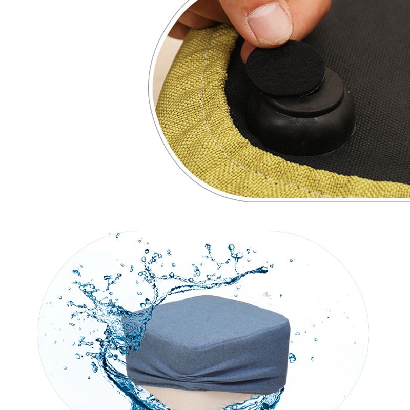 Contemporary Pouf Ottoman Fabric Upholstered Solid Color Square Ottoman