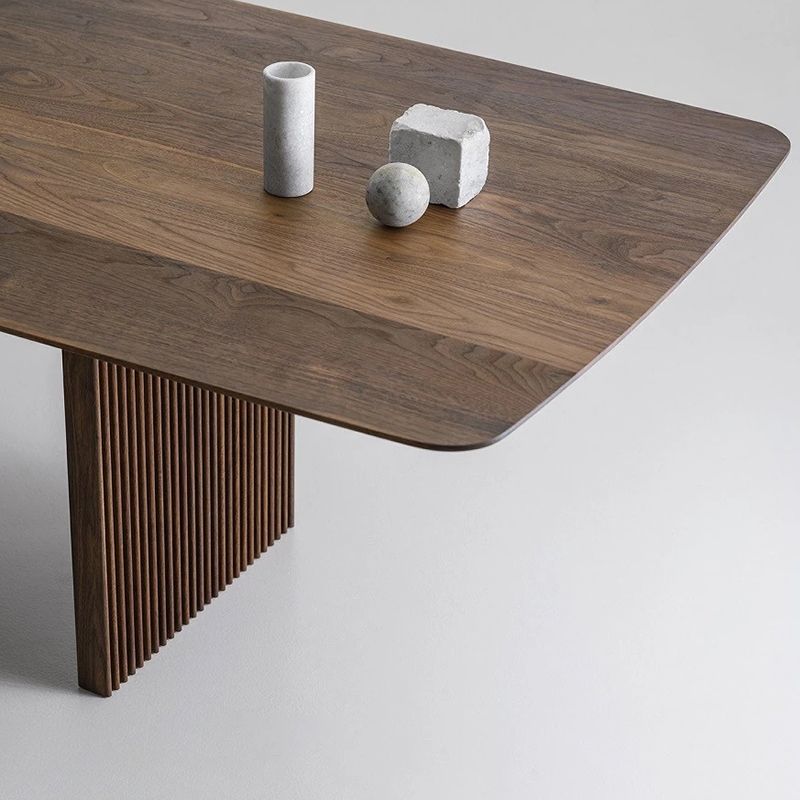 Moderne dennenhouttafel voor restaurant rechthoek eettafel met dubbele voetstuk