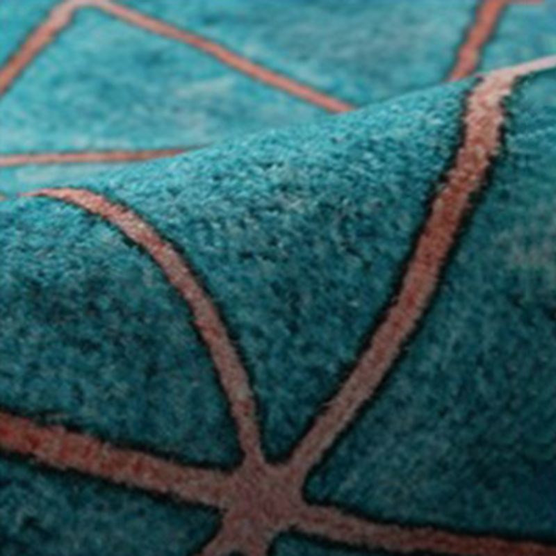 Pink Modern Area Rug Geometric Pattern Polyester Area Carpet Anti-Slip Rug for Living Room