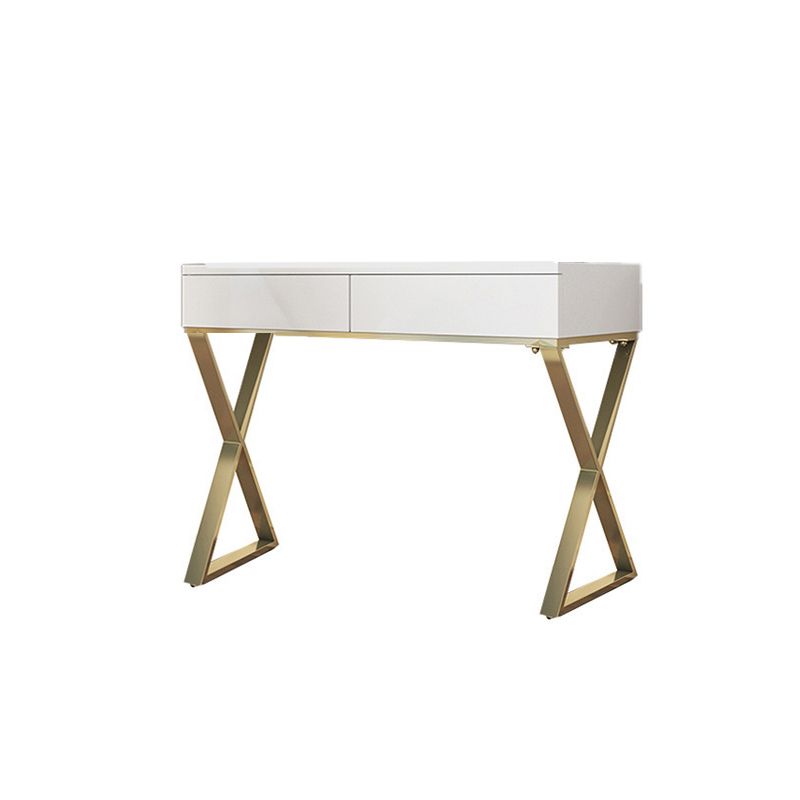 Bright White Make-up Vanity 15.74" Wide Wood Vanity Set with Storage Drawers