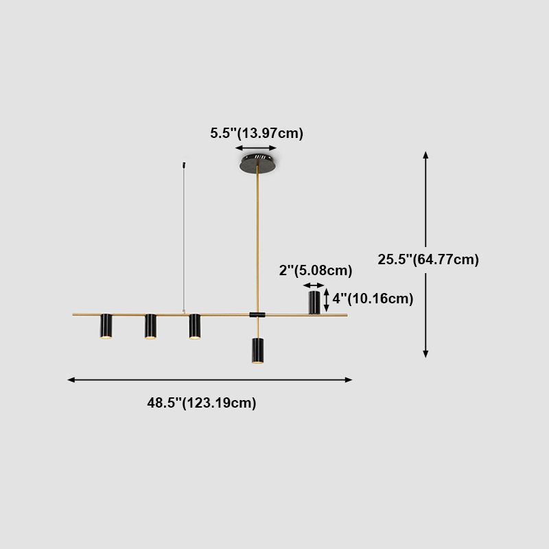 Modern Style Cylinder Island Light Fixtures Metal Pendant Light Fixtures