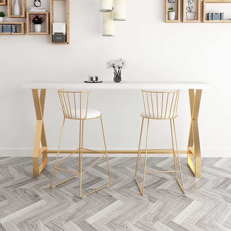 Glam Bar Table Set 1/3 Pieces Rectangle Pine Wood Counter Table with High Stool