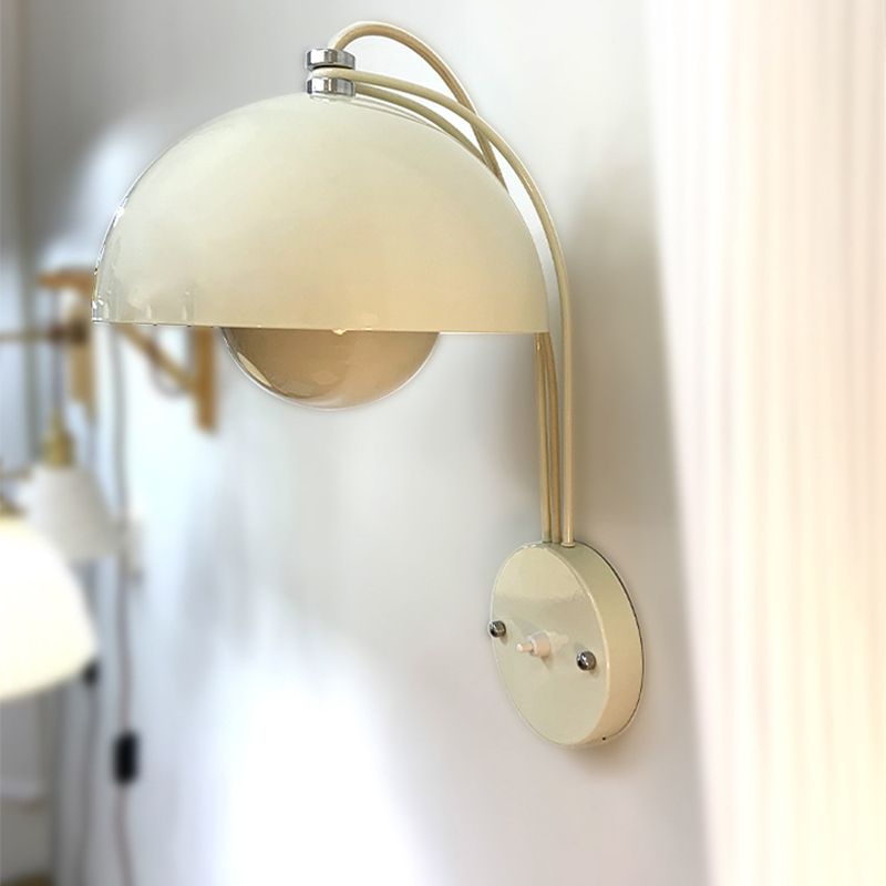1-Light Wall Lamp Macaron Style Wall Mount Lamp with Metal Shade for Aisle
